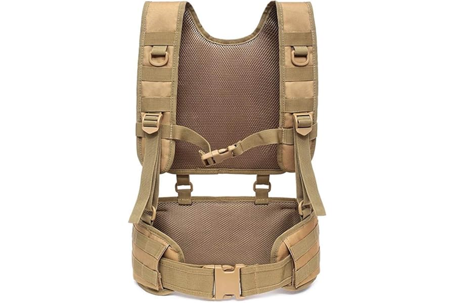 HWZ Tactical Vest MOLLE 1000D Nylon Vest Belt Combat Army Battle Cummer bunds for Mens with Shoulder Sling Combat Waist Belt product image