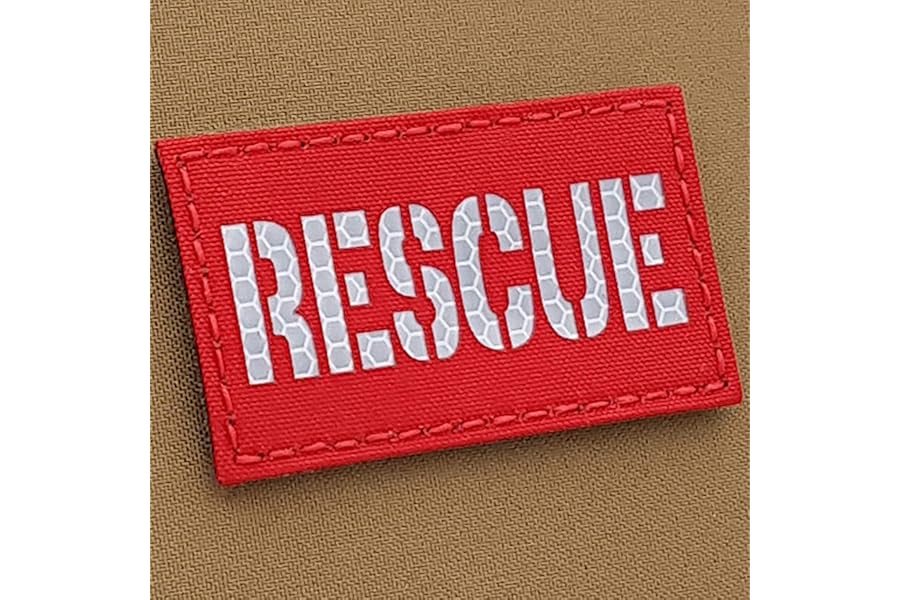 IR Rescue 2x3.5 CSAR SAR Combat Search Tactical Morale Hook Patch (Red Solas Reflective) product image