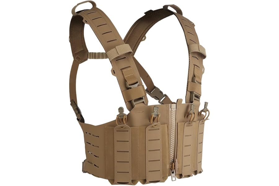 XURUYI Tactical Chest Rig for Mens, VE-96 Lightweight MOLLE Tactical Vest Attachment, Open-style Tactical Chest Rig product image