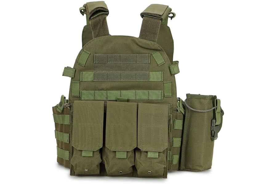 Tactical Airsoft Vest and Cap,Gloves,Balaclava for Men, Combat Vest with Detachable Pouches for Adults,Tactical Airsoft Gear product image