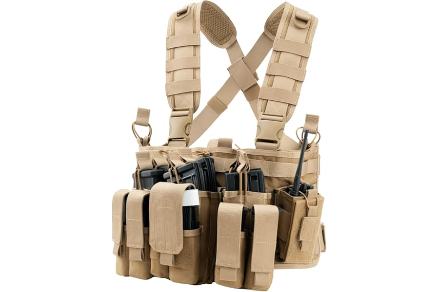 TACNEX Chest Rig with Removable Mag Pouches Customizable MOLLE Panel Modular Gear Carrier Harness product image