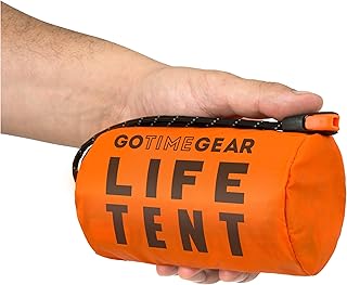 Go Time Gear Survival Life Tent • 2 Person Mylar Emergency Shelter Tube Tent + Paracord • All-Weather Protection for Camping, Hiking, & Survival Kits • Includes Emergency Whistle product image