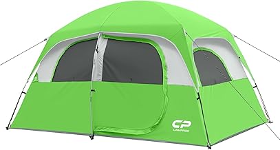 CAMPROS CP Upgraded 6/8 Person Camping Tents, Waterproof Windproof Family Tent with Larger Mesh Windows & Door, Double Layer, Easy Set Up, All-Season Dome Tent with Top Rainfly & Carry Bag product image