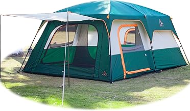 KTT Extra Large Tent 10-12-14 Person(Style-B),Family Cabin Tents,2 Rooms,3 Doors and 3 Windows with Mesh,Straight Wall,Waterproof,Double Layer,Big Tent for Outdoor,Picnic,Camping,Family Gathering product image