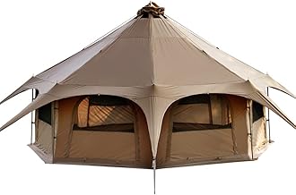 MC TOMOUNT Canvas Tent Bell Tent 16.4ft*9.2ft with Stove Jack for Glamping Family Camping Zipped Removable Floor product image