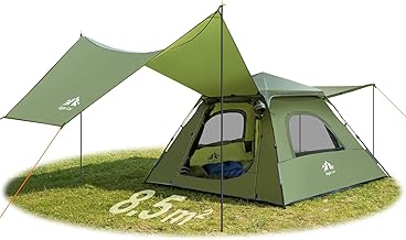 Night Cat 3-Person Camping Tent: Waterproof Instant Cabin Tent with Canopy Tarp for Family, 2-in-1 Canopy Tent with Porch Easy Setup product image