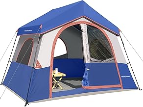 HIKERGARDEN 6-8 Person Camping Tent - Portable Family Cabin Tent for Camp, Windproof Fabric Camp Tent Outdoor for Hiking, Backpacking, Traveling product image