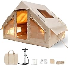 Inflatable Tent for Camping, 4-6 Person Glamping Air Tents, Easy Setup 4 Season Luxury Cabin, Waterproof & Windproof Inflatable House Tent with Panoramic View Windows product image
