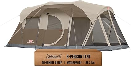 Coleman 6-Person WeatherMaster Camping Tent with Screened Porch, Weatherproof Tent with Screen Room, Rainfly & Carry Bag Included, Made Without PFAS Chemicals product image