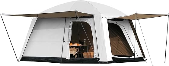 4-6 Person Camping Tent, Large Family Cabin Tents with Porch & Rainfly, Double Layer Waterproof Glamping Tent with 2 Rooms 2 Doors, Portable Big Tents for Outdoor Camping Hiking Party product image