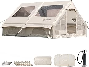 Inflatable Tent for Camping Large Blow Up Tent Glamping Tent 4-8 Person House, Easy Set up Waterproof Outdoor Oxford Tents, 4 Season Air Tents with Pump product image