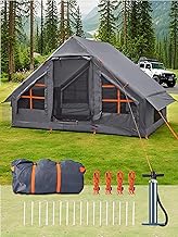 Inflatable Tents with Hand Pump Hot Tent with Stove Jack Easy Blow Up Glamping Tent with Mesh Windows, 4-6 Person Instant Family Camping Tents Waterproof for 4 Seasons product image
