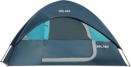 Golabs CT1 2 Person Camping Tent, Easy Set Up in 3 Mins, PU1500mm Waterproof w/Mesh Top & Door with Ventilation, Lightweight 4.4lbs Portable Family Tent with Carry Bag &Interior Storage Pockets &Hook product image