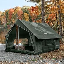 KingCamp Camping Tent with Floor 6-8 Person, Canvas Hot Tent with Stove Jack, Waterproof & Windproof Cabin Tent for Family Camping & Outdoor Parties product image