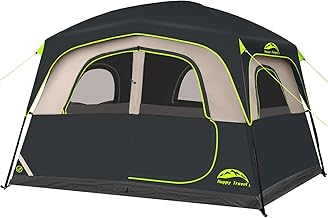 Happy Travel Tent 6 Person Blackout Camping Tent, Portable Easy Setup Cabin Tents with Dark Space Design, Light Blocking Tent with Top Rainfly for Outdoor Camping, Water-Resistant,10'L x 9'W x 79" H product image
