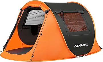 Pop Up Camping Tent, 2/4/6 Person Instant Tent Waterproof PU4500mm, Spacious Ventilated Camping Tent with Front Porch, Quick Setup Lightweight Portable for Outdoor Camping Hiking Beach product image
