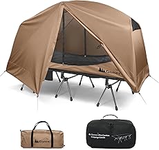 Gonex Camping Tent Cot for Adults, 1-Person Off-Ground Folding Portable Easy Set-up Tent Cot Combo Supports 350lbs for Hiking, Backpacking, Car & Motorcycle Camping(31.5" W X 78.7" L)-Khaki product image