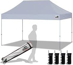 Eurmax USA 10'x15' Pop Up Canopy Tent Commercial Instant Canopies with Heavy Duty Roller Bag,Bonus 4 Sand Weights Bags (Grey) product image