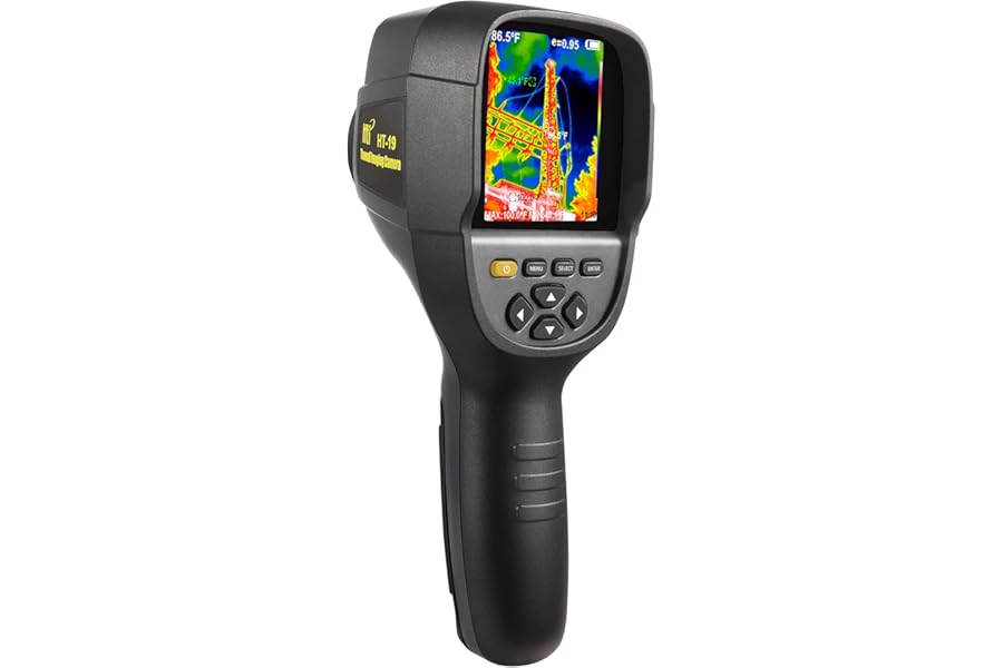 Hti-Xintai Higher Resolution 320 x 240 IR Infrared Thermal Imaging Camera. Model HTI-19 with Improved 300,000 Pixels, Sharp 3.2in Color Display Screen, Battery Included. Lightweight Comfortable Grip. product image