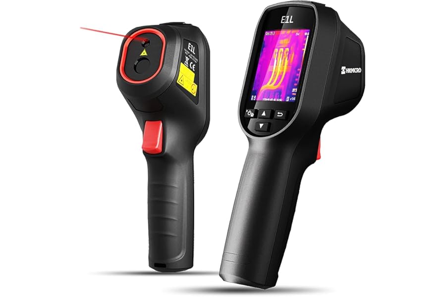 HIKMICRO E1L Thermal Imaging Camera with Laser Pointer, 240×320 Output, -4°F to 1022°F, 160x120 IR Resolution, 25Hz, <40mK, 350g Lightweight Handheld Thermal Imager with Professional PC Analysis product image