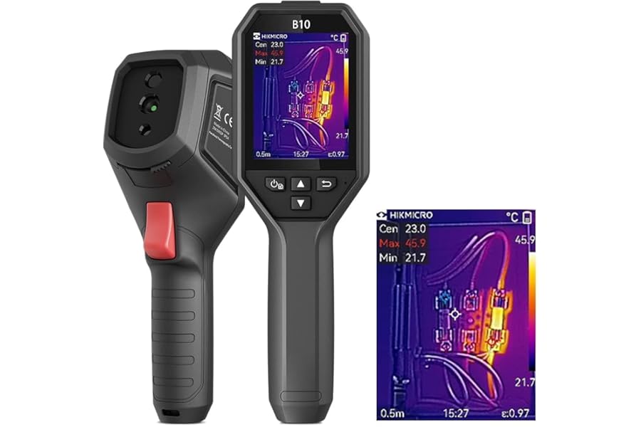 HIKMICRO B10 Thermal Imaging Camera 320 x 240 Super IR with 2MP Visual, 3.2" LCD Screen 256 x 192 IR Resolution Thermal Camera, 25 Hz Refresh Rate, -4°F~1022°F, IP54 product image