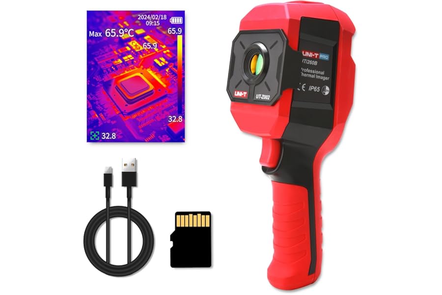 UNI-T UTi260B Thermal Camera with Macro Lens, Infrared Cameras Thermal Imaging Camera 256x192 IR Resolution Thermal Imager 49152Pixels 7 Palettes 25 Hz Refresh Rate, IP65 2-Meter Drop, 2.8" LCD product image