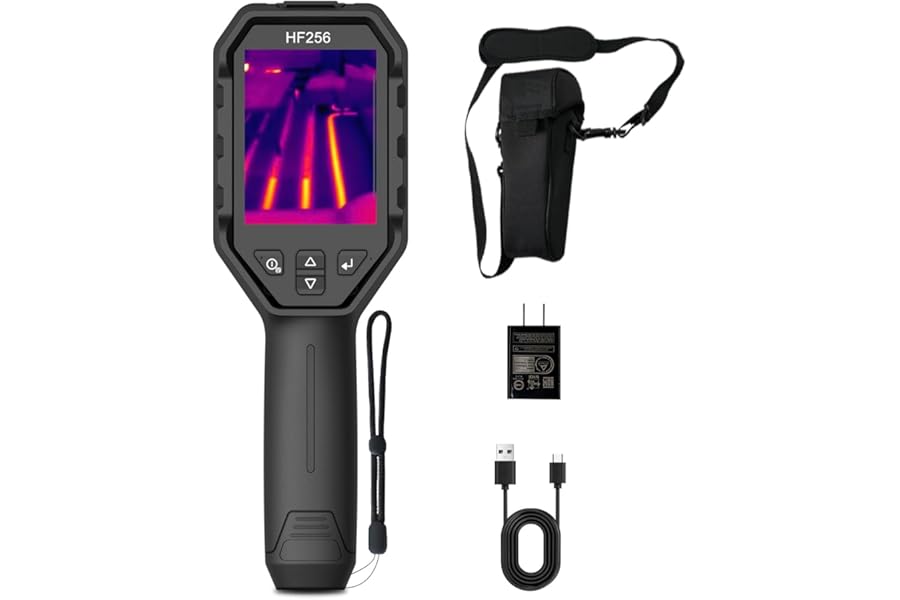 HF256 Thermal Imaging Camera, 256 x 192 IR Resolution, Super Resolution 320 x 240 Therma Camera, 3.2" LCD Screen, 25 Hz Frame Rate, High/Low-Temperature Alarm, 16 GB Storage Infrared Camera product image