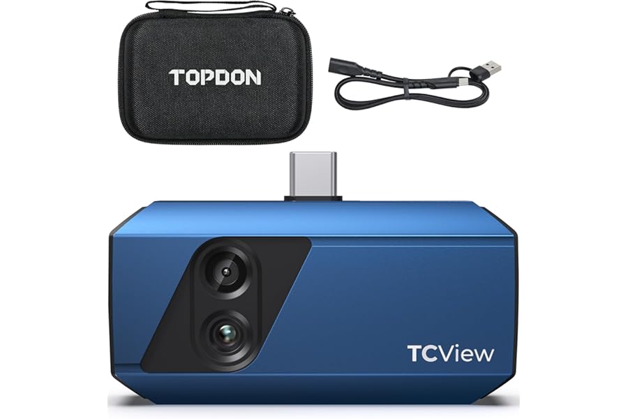 TOPDON TC001 Plus Thermal Camera for Android, 512 x 384 Super Resolution with Visual Camera, 256 x 192 IR Resolution, Dual-Lens Thermal Imaging Camera for Smartphones and Tablets, PC (not for iOS) product image
