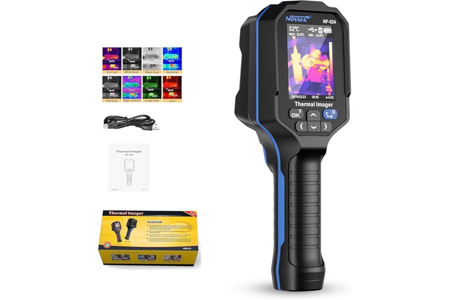 NOYAFA NF-524 Thermal Imaging Camera,120x90 IR Resolution Thermal Imager,Thermal Imager with Laser Pointer,2.8" LCD Screen,Handheld Infrared Camera,-4°F~752°F Range,25 Hz Refresh Rate Thermal Camera product image