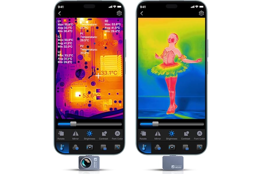 Thermal Camera for Android Phone, P2 Pro Thermal Imager with Macro Lens, Infrared Camera with 512 × 384 IR Resolution, 15× Zoom, -4℉ to 1112℉ Temp Range Thermal Imaging Camera for Phone (Android) product image