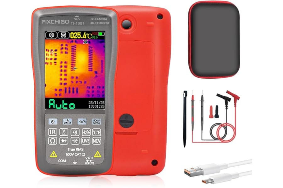 FIXCHIGO 2 in1 Thermal Imaging with 10000 Counts Multimeter Function Infrared Camera Pixels ISR240x240 Image Resolution 240x240 2.8 inch Touchscreen -20℃ to 550℃ Temperature Range 5 Color Palettes product image
