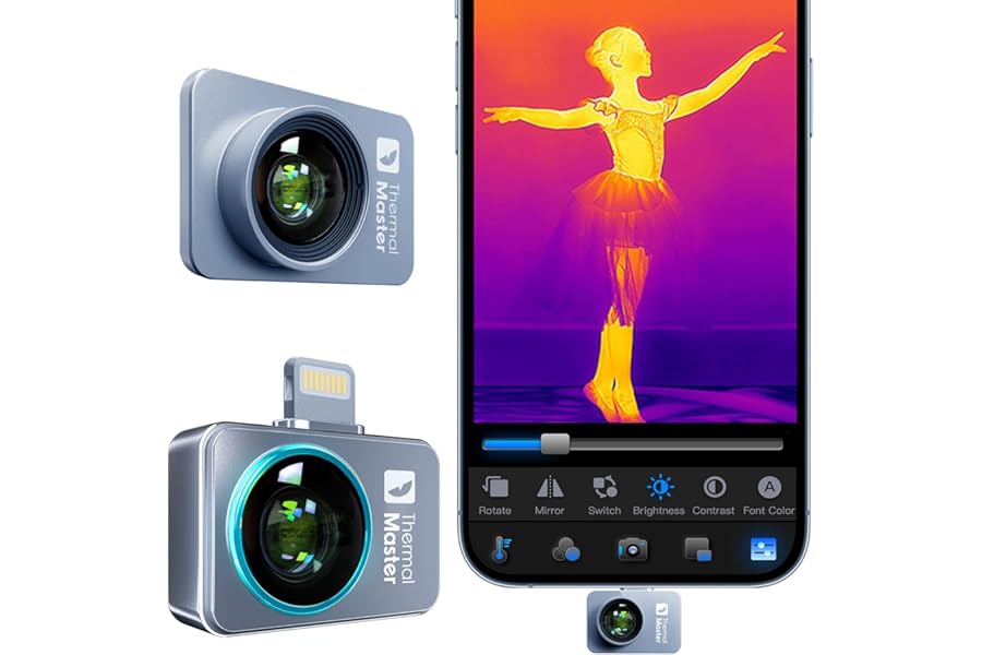 Thermal Camera for iPhone, P2 Pro Thermal Imager with Macro Lens, 512×384 IR Resolution Infrared Camera, 15X Zoom, -4℉ to 1112℉ Temp Range Thermal Imaging Camera for iOS Lightning product image