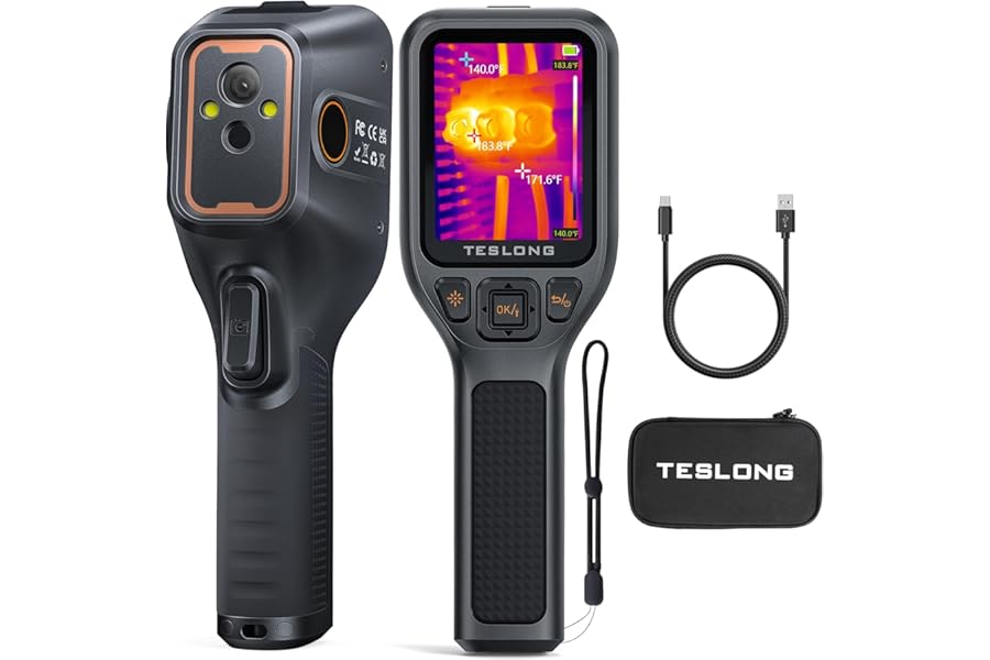 Teslong Thermal Imaging Camera, Super Resolution 240 x 180, 3.2" LCD Screen Handheld 25 HZ Refresh Rate Infrared Imager, 120 x 90 IR Resolution, Portable Carrying Case product image
