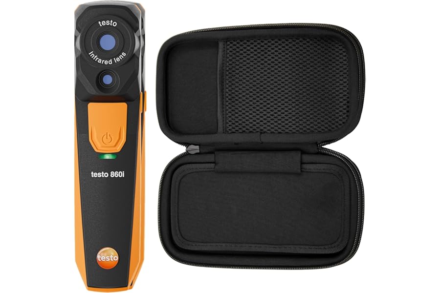 testo 860i Wireless Thermal Imaging Camera Set for iPhone & Android - Thermal Imager with Carrying Pouch & USB-C Cable - Handheld Infrared Camera 256 x 192 Resolution & -4 to +662 °F Measurement Range product image