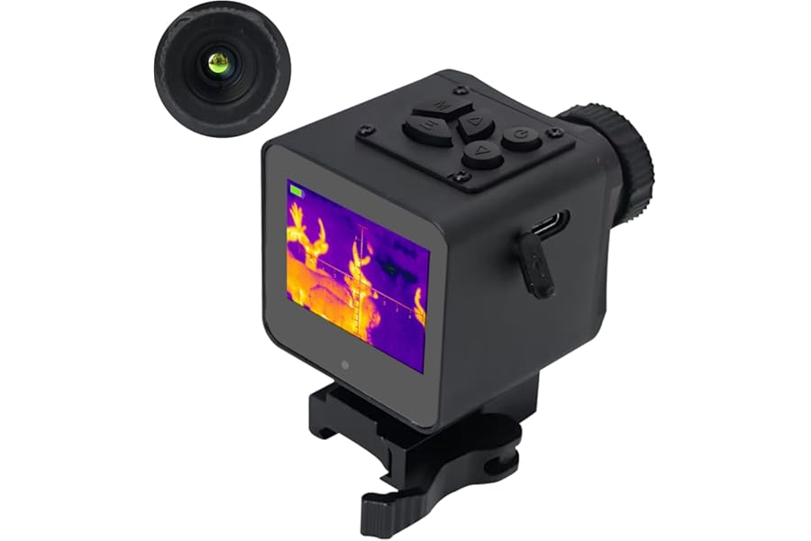 Thermal Imaging Night Vision Scope for Hunting – 320 * 240 Resolution Infrared Thermal Scope with Crosshair & Red Laser Aiming, Waterproof, 3X Zoom, Long Battery Life, Fits 21mm Rail product image