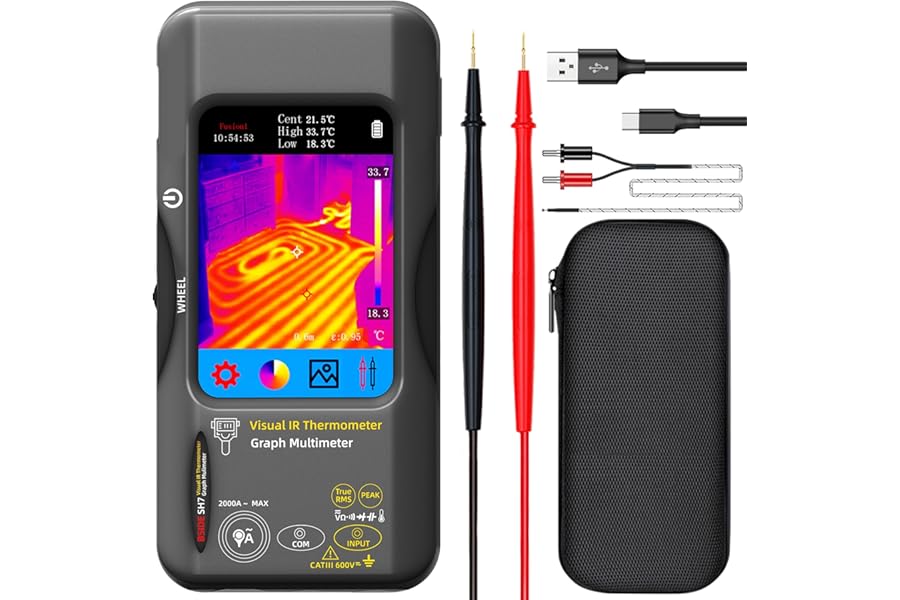 BSIDE Thermal Imaging Camera Multimeter 320×320 Resolution with 20000 Words Tester 3.98'' TFT Touchscreen 25Hz Infrared Thermal Camera (-20-550℃) 15 Thermal Palettes True RMS Auto-Ranging Multimeter product image