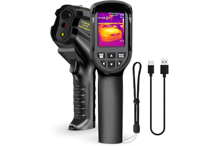 Handheld Thermal Imaging Camera, 160×120 Infrared Resolution, -4°F to 1022°F, 25Hz Infrared Camera, PC Analysis, 50° FOV, Image Fusion, for Construction/Thermal Mercury/Circuit Breakers (ZC-H160) product image