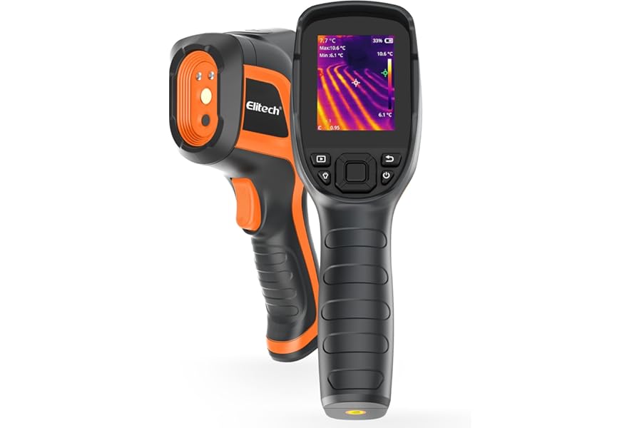 Elitech Thermal Imaging Camera 256 x 192 IR Resolution, Handheld Infrared Imager for Home Inspection & HVAC, Real-Time Video Recording, <40mK Sensitivity, 25Hz Thermal Leak Detector (-4°F to 752°F) product image