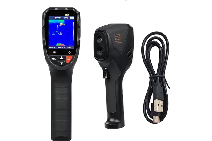 Thermal Imaging Camera Super Resolution 240 x 240, 15-Hour Battery Life, 128 x 128 IR Resolution, 25Hz Infrared Camera, High/Low Temp Alerts, Auto Shutdown, -4°F to 1022°F, Thermal App Image Transfer product image