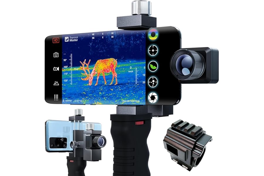 Thermal Master T2 Pro Android Thermal Monocular, 1579 Yards Night Infrared Camera with 13mm Lens, Tactical Handle, Scope Mount, Work for Outdoor Wildlife Observation, Light Black product image