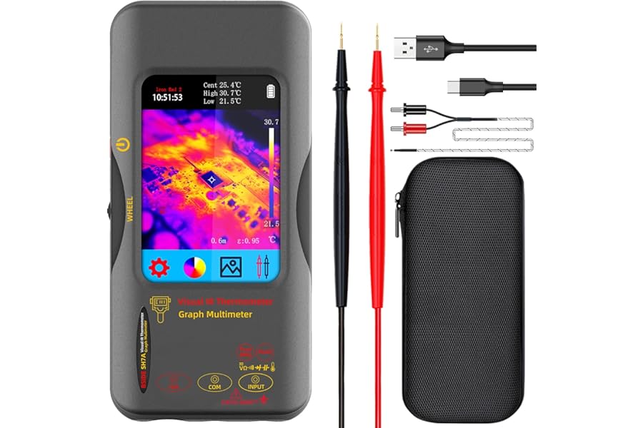 BSIDE Thermal Imager Multimeter 2 in 1, 320×320 IR Resolution with 20000 Words Multimeter 3.98'' Touchscreen 25Hz Infrared Thermal Camera 15 Thermal Palettes TRMS Auto-Ranging Tester product image