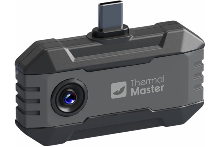 P1 Thermal Camera for Type-C iPhone & Android, 15x Zoom Infrared Imager with 320x240 Super IR Resolution, 3.6℉ Accuracy, -4℉ to 1112℉, Native 160x120 IR Resolution, Work for Home Inspection, Black product image