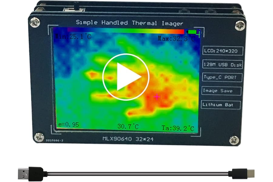 Handheld Infrared Thermal Imaging Camera 320x240 Resolution Thermal Imager with 2.8” LCD Display -30°C to 200°C Temperature Range Compact for Home, Automotive Industrial Use Ghost Hunting Equipment product image