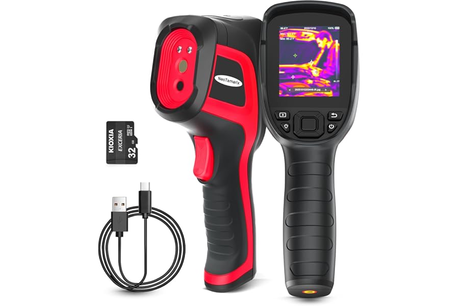 Handheld Thermal Imaging Camera with 2MP Visual Camera, 512x384 Super Resolution, NeoTamarix Thermal Camera 256x192 IR Resolution with 32GB SD Card, Video Recording & PC 2D/3D Analysis Supported product image