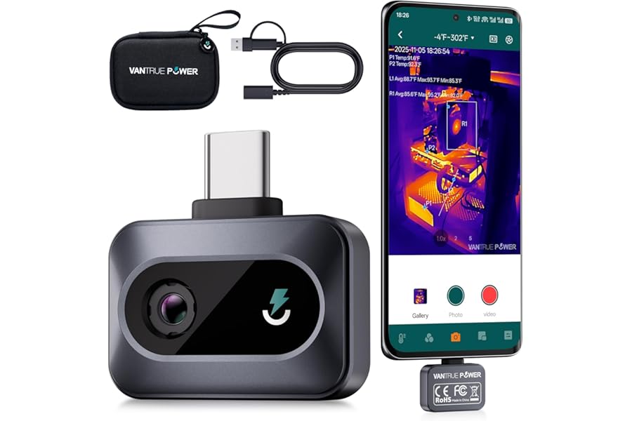 TS1 Thermal Camera for Android, Infrared Thermal Imaging Camera, 512x384 Super Resolution, 25Hz Refresh Rate, -4°F to 1022°F Temp Range, Compatible with Android Phones & Tablets (Not for iOS) product image