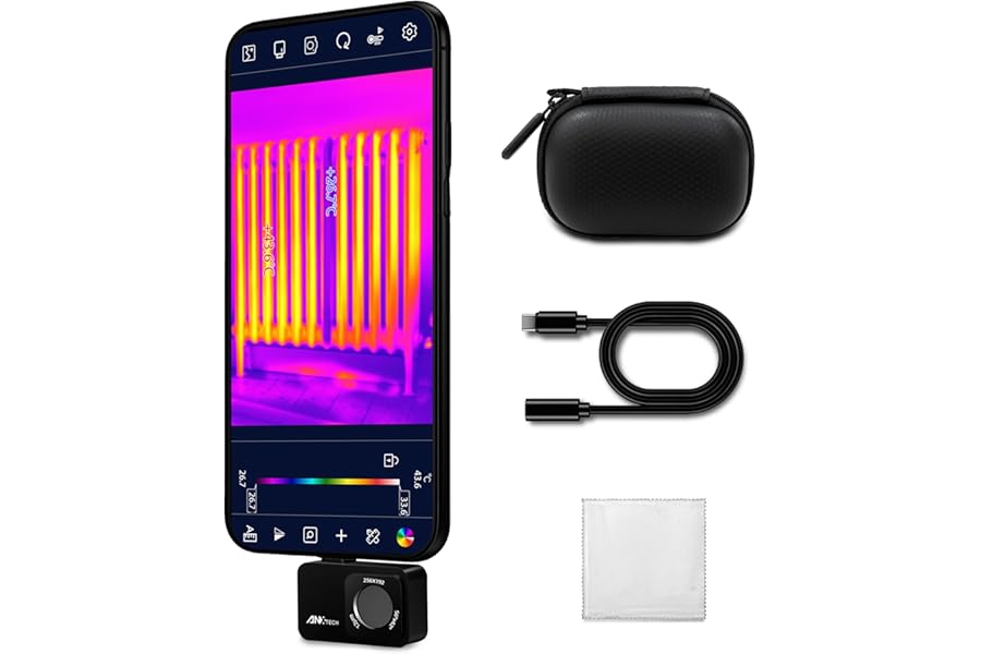 Thermal Camera for Android, Thermal Imager for Smartphone, 512x384 Super IR Resolution, 256x192 IR Resolution, Infrared Camera for Home Inspection, HVAC, Automotive product image