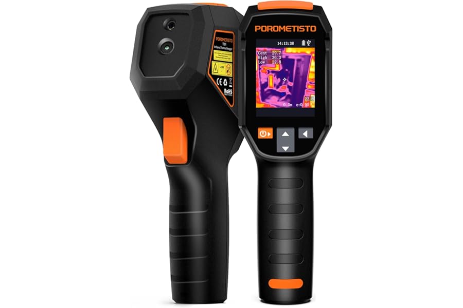 POROMETISTO Ti01 Thermal Camera,240x240 IR Resolution Thermal Imaging Camera,-4°F-1022°F,15 Available Colors Thermal Imager,Display Resolution 320x240 Infrared Camera,Infrared Camera,25Hz,IP54 product image