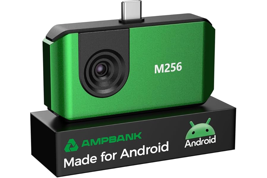 M256 Thermal Camera, 512x384 TISR Resolution Thermal Imager, 256x192 IR Resolution, -4°F~842°F Temp Range, Thermal Imaging Camera for Android Smartphones and PC(Green) product image