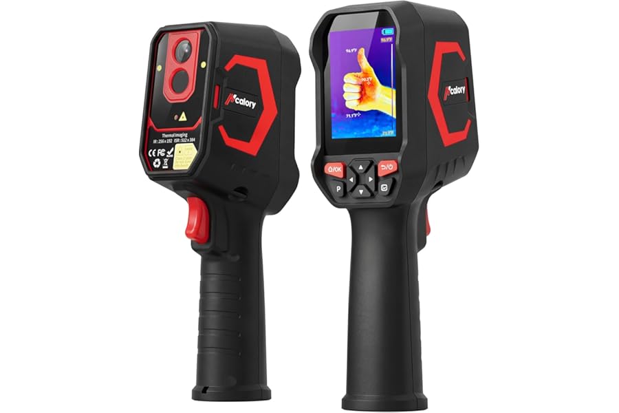 Hcalory T2-G Handheld Thermal Camera with 512*384 TISR Resolution, 256*192 IR Resolution, 8GB Memory, -4°F to 1022°F, 6-Hour Battery Life, 25Hz Infrared Camera with PC Software for Offline Analysis product image