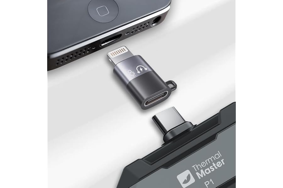 Type-C to Lightning Adapter, 1 Pack for P1 / P3 Thermal Camera, Aluminum Alloy OTG Converter for Data Transfer product image